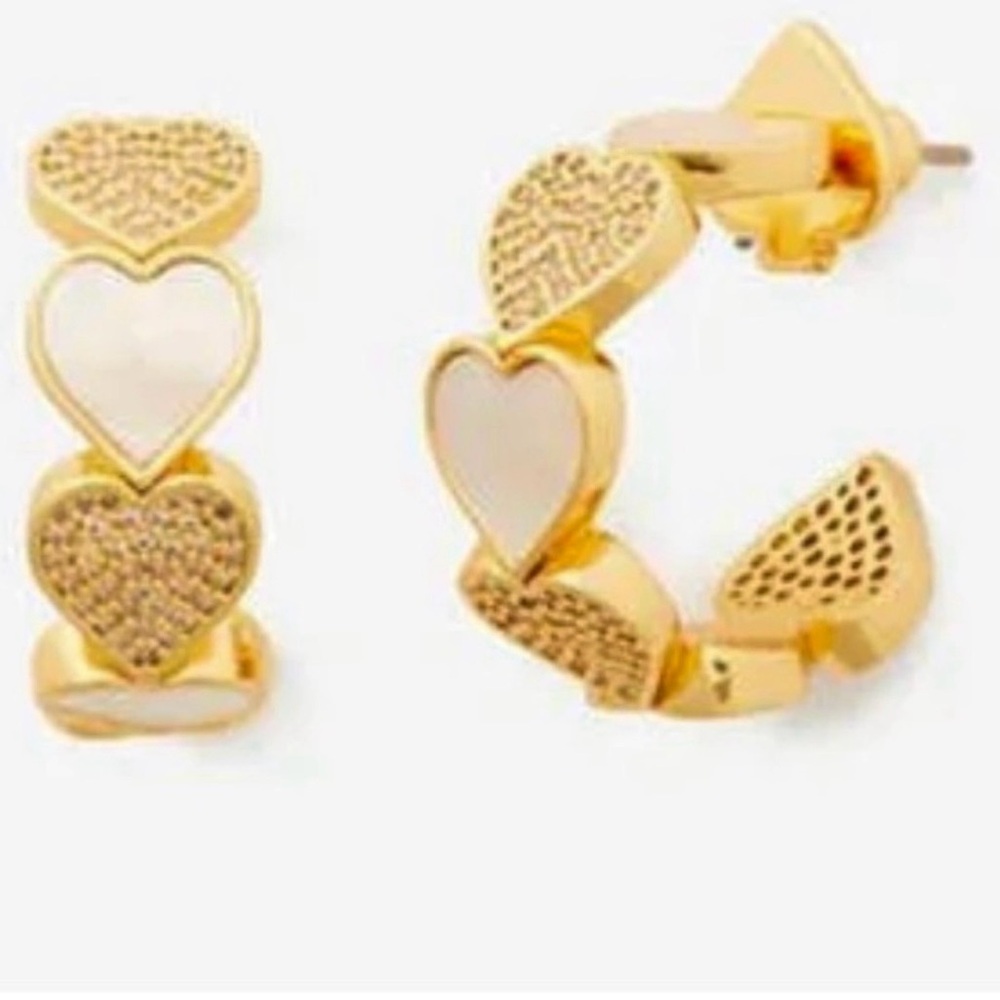 KATE SPADE Take Heart Huggie Earrings NWT with Dust Bag